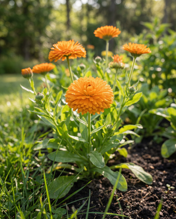 Kehäkukka Balls Orange (Calendula officinalis) – luomulaatuiset yksivuotiset kukkasiemenet SeedsChoice-verkkokaupasta