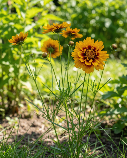 Tall Mixed Double Butter Daisy (Coreopsis tinctoria) – luomusiementen yksivuotinen mix SeedsChoicelta