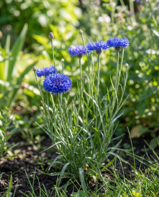 Ruiskaunokki Blue Ball (Centaurea cyanus) – luomuvuosikkukkasiemenet SeedsChoice-verkkokaupasta