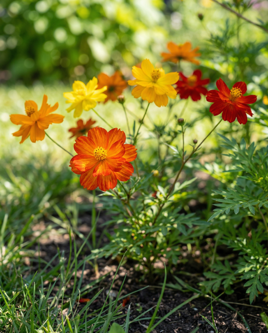 Bright Lights (Cosmos sulphureus) – organic annual mix seeds from SeedsChoice