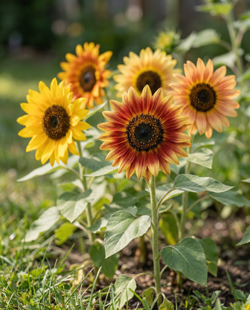 Auringonkukka Compact Spray (Helianthus annuus) – luomulaatuiset yksivuotiset kukkasiemenet SeedsChoicelta