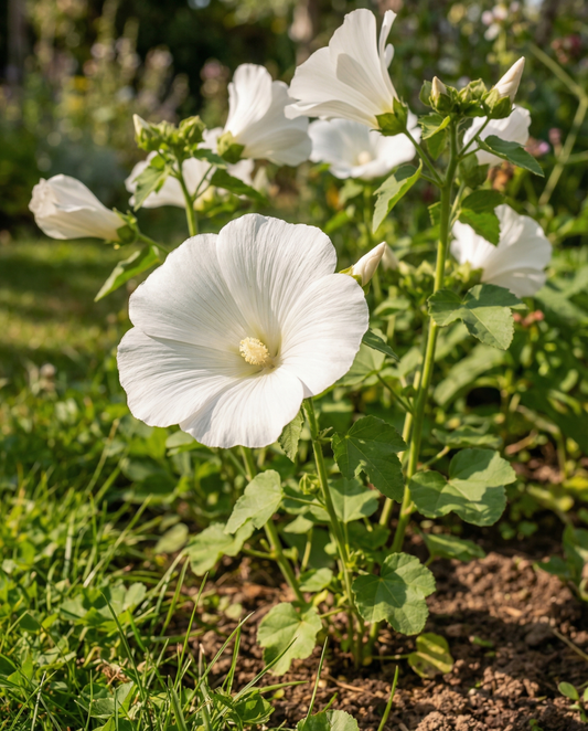 Luomu Malva Mont Blanc (Lavatera trimestris) – yksivuotiset kukkasiemenet | SeedsChoice