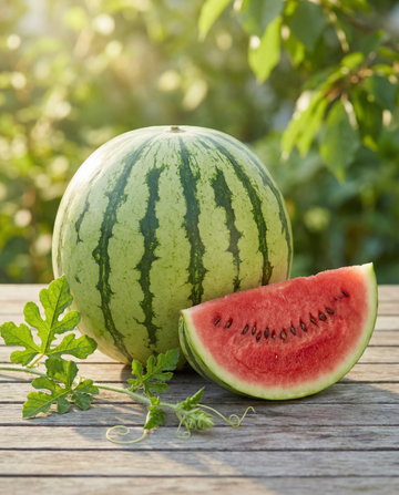 Vesimeloni Crimson Sweet (Citrullus lanatus) – luomulaatuiset yksivuotiset vihannessiemenet SeedsChoicelta