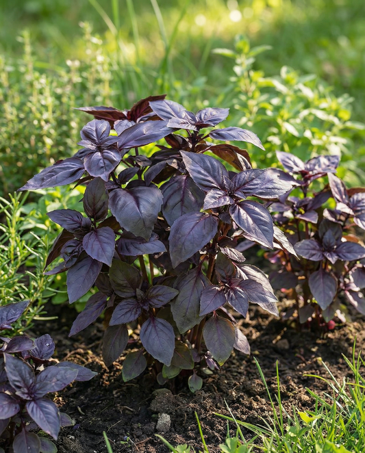 Basilika Red Rubin (Ocimum basilicum) – luomuvuosikasvin siemenet SeedsChoicelta
