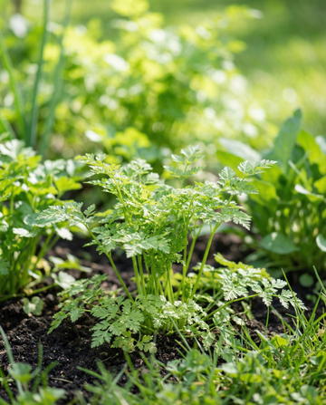 Kirveli Fine Curled (Anthriscus cerefolium) – luomulaatuiset yksivuotiset yrttisiemenet SeedsChoicelta