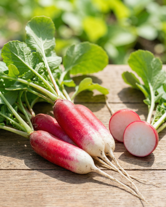 Retiisi French Breakfast (Raphanus sativus) – luomu yksivuotiset vihannessiemenet SeedsChoicelta