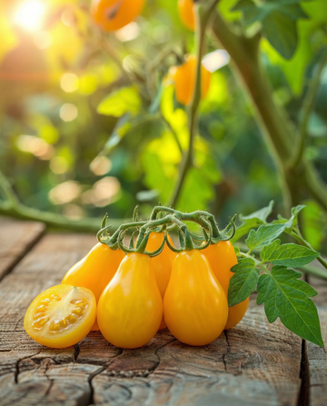 Kirsikkatomaatti Yellow Pearshaped (Solanum lycopersicum) – luomulaatuiset yksivuotiset vihannessiemenet SeedsChoice-verkkokaupasta