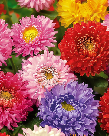 Asteri Princess Mixed Colors -siemenet (Callistephus chinensis) – yksivuotinen sekoitus