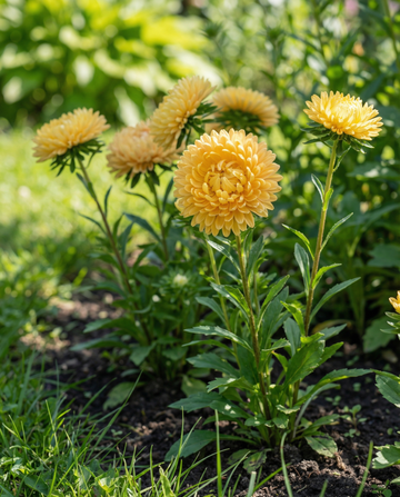 Asteri Princess Yellow (Callistephus chinensis) – yksivuotisen kukan siemenet SeedsChoicelta