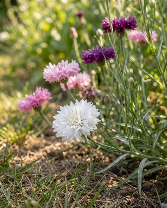 Ruiskaunokki Double Flowering Mix (Centaurea cyanus) – vuosikkukkasiemenet SeedsChoice-verkkokaupasta