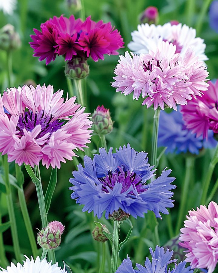 Ruiskaunokki Double Flowering Mix siemenet (Centaurea cyanus) – vuosikukkanen