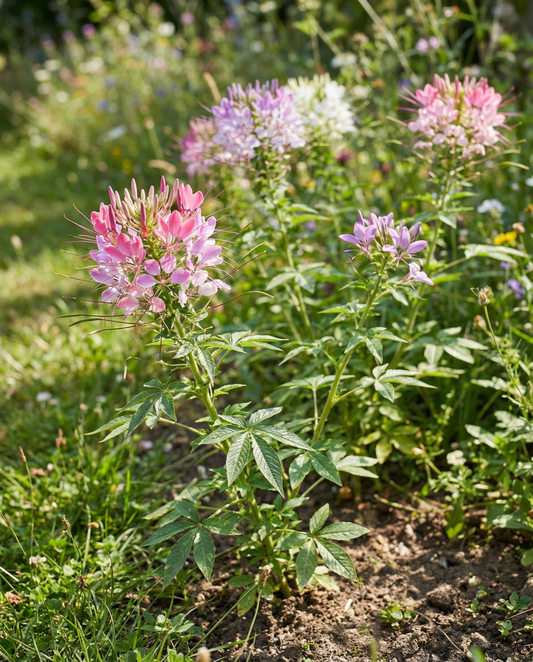 Hämähäkkikukka Colour Fountain Mix (Cleome hassleriana) – yksivuotiset kukkasiemenet SeedsChoicelta