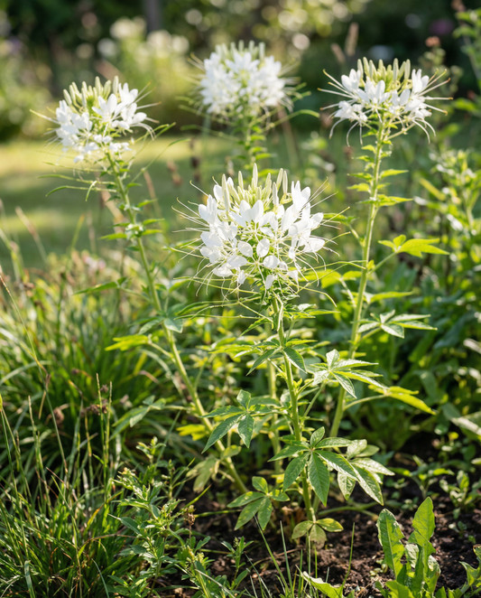 Hämähäkkikukka White Queen (Cleome hassleriana) – yksivuotiset kukkasiemenet SeedsChoicelta