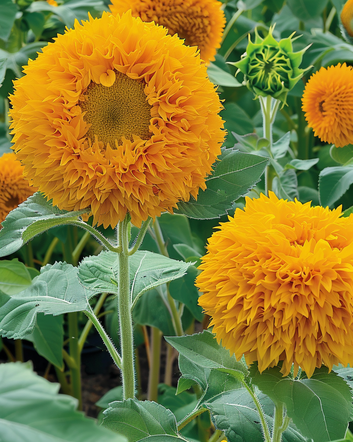 Auringonkukka Sungold Double Flowered Dwarf -siemenet (Helianthus annuus) – yksivuotinen kukka
