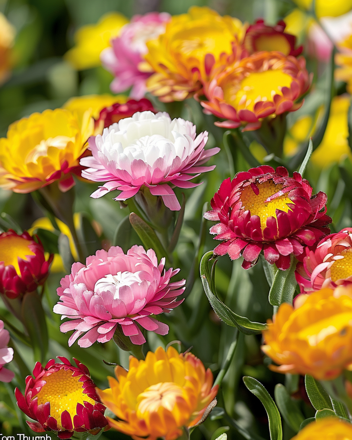 Strawflower Tom Thumb seeds (Helichrysum bracteatum) – annual flower