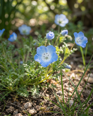 Baby Blue Eyes Sky (Nemophila menziesii) – yksivuotiset siemenet, SeedsChoice