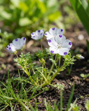 Baby Blue Eyes (Nemophila maculata) – yksivuotisen kukan siemenet, SeedsChoice
