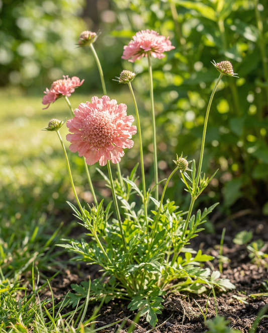 Salmon Queen (Scabiosa atropurpurea) – annual flower seeds from SeedsChoice