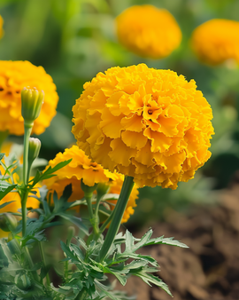 Afrikkalainen samettikukka Golden Age kääpiö – Tagetes erecta – yksivuotinen