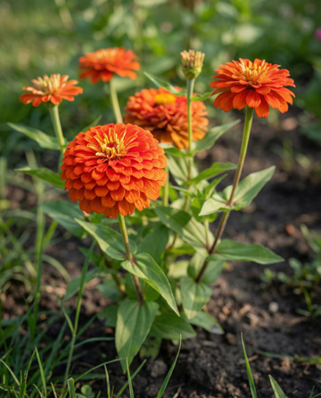 Scarlet Flame (Zinnia elegans) – yksivuotiset kukkasiemenet SeedsChoicelta