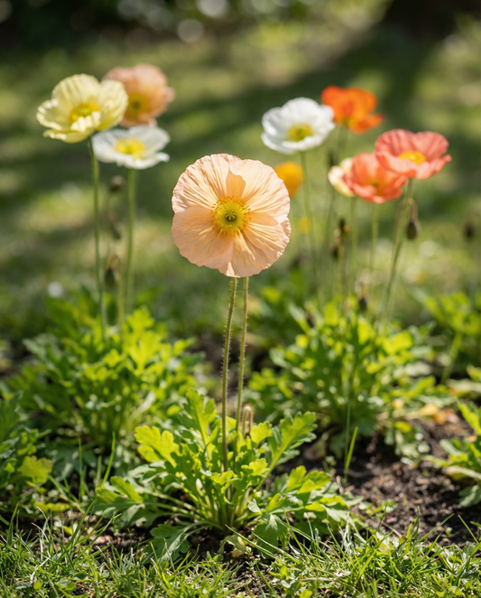 Island Poppy Mixed Colours (Papaver nudicaule) – kaksivuotiset kukkasiemenet SeedsChoicelta