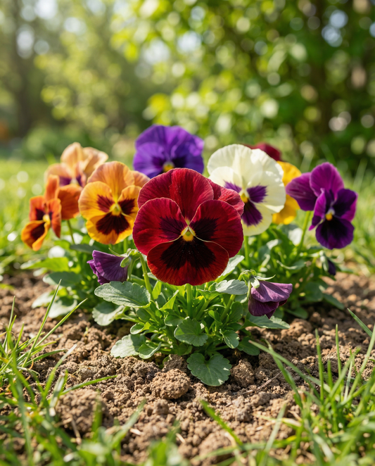 Orvokki Swiss Giants Mixed (Viola wittrockiana) – kaksivuotiset kukkasiemenet SeedsChoice-verkkokaupasta