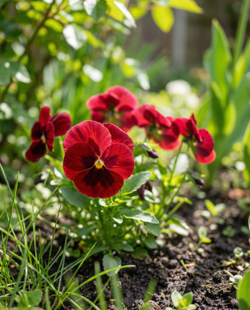 Pansy Red Wing (Viola wittrockiana) – biennial flower seeds from SeedsChoice