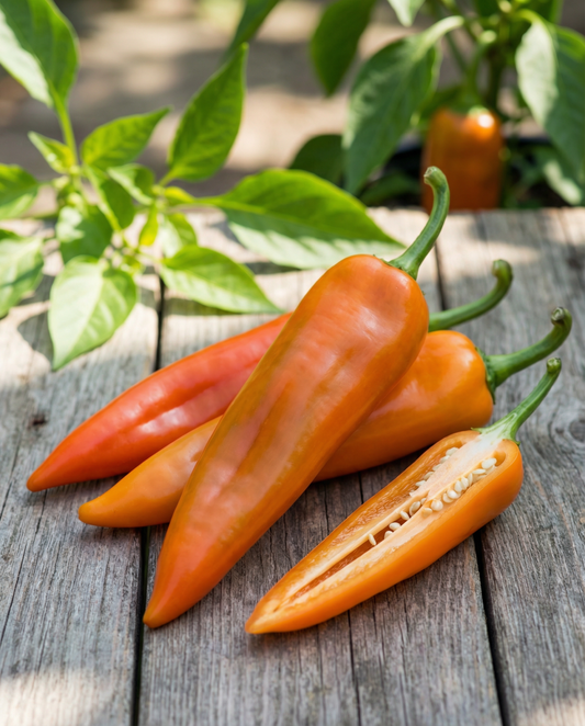 Makea paprika Timia Orange Pointed (Capsicum annuum) – yksivuotisen vihanneksen siemenet SeedsChoicelta