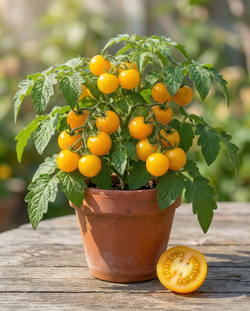 Kääpiökirsikkatomaatti Gourmandise Yellow (Solanum lycopersicum) – yksivuotiset vihannessiemenet, SeedsChoice