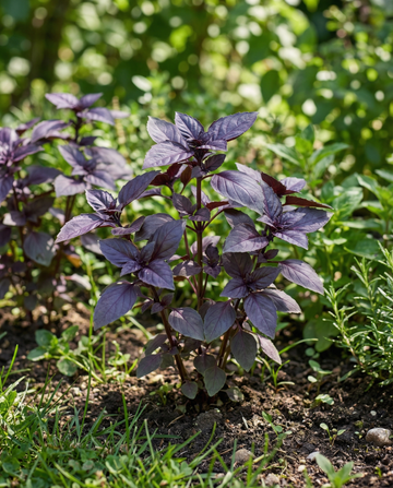 Basilika Dark Opal (Ocimum basilicum) – yksivuotiset yrttisiemenet SeedsChoicelta