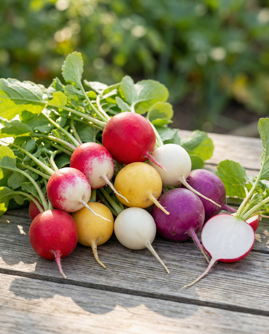 Retiisi Round Mixture (Raphanus sativus) – yksivuotisen vihanneksen siemenet SeedsChoice-verkkokaupasta