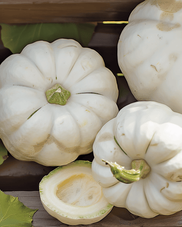 Custard White Squash -siemet (Cucurbita pepo) – yksivuotinen vihannes