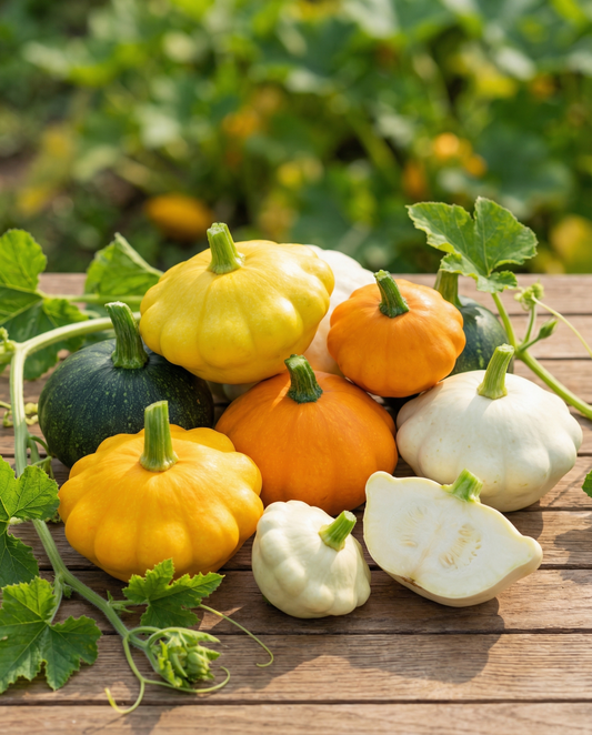 Patisson Squash Colour Mix (Cucurbita pepo) – yksivuotiset vihannessiemenet, SeedsChoice