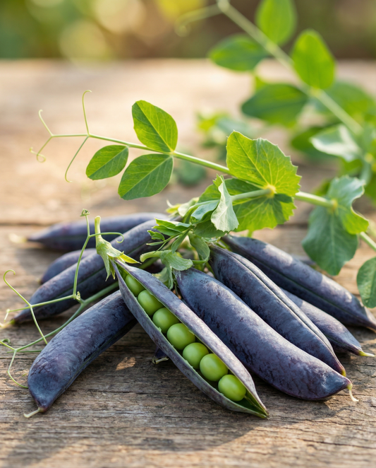 Herne Ezethas Krombek Blue Podded (Pisum sativum) – yksivuotisten vihannesten siemenet SeedsChoice-verkkokaupasta