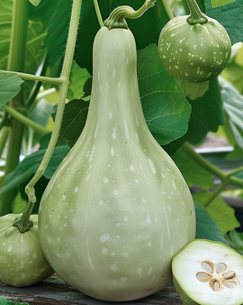 Calabash-siemenet Lagenaria siceraria yksivuotinen köynnös – linnunpönttökurpitsa