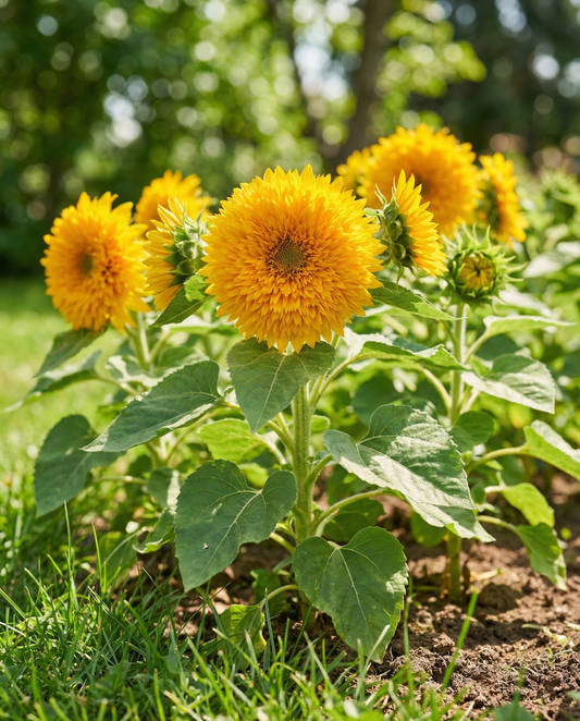 Auringonkukka Sungold Double Dwarf (Helianthus annuus) – yksivuotiset kukkasiemenet, SeedsChoice