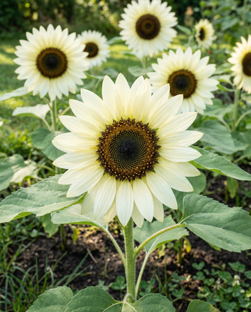 Auringonkukka White Moon F1 (Helianthus annuus) – yksivuotiset kukkasiemenet, SeedsChoice