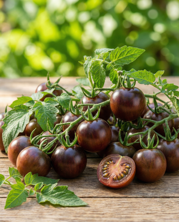 Kirsikkatomaatti Black (Solanum lycopersicum) – yksivuotisten vihannesten siemenet SeedsChoicelta