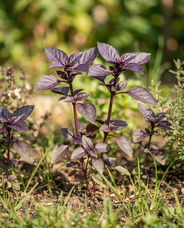Basilika Dark Opal Purple Leaf (Ocimum basilicum) – yksivuotiset yrttisiemenet SeedsChoicelta