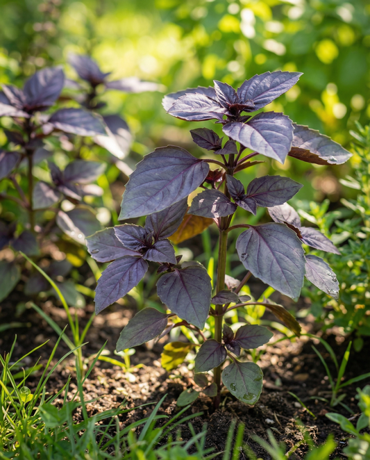 Basilika Red Lizzy (Ocimum basilicum) – yksivuotiset yrttisiemenet SeedsChoicelta