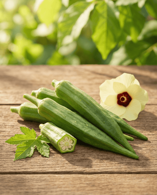 Okra Clemson Spineless perinteinen lajike (Abelmoschus esculentus) – yksivuotiset vihannessiemenet SeedsChoicelta
