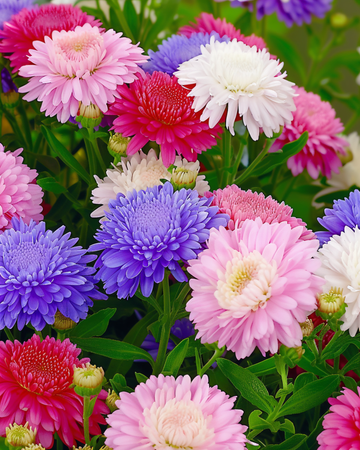 Aster Nano Merveille Multicolor siemenet (Callistephus chinensis) – yksivuotinen sekoitus