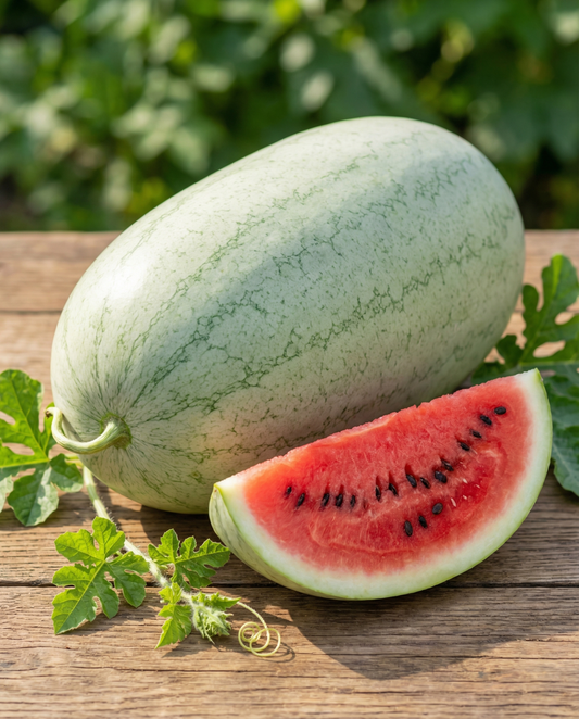 Charleston Gray -vesimelonin siemenet, aikainen lajike (Citrullus lanatus) – vihannesten siemenet SeedsChoicelta