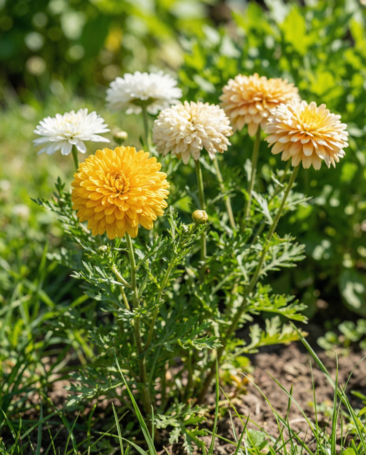 Double Mixed (Chrysanthemum coronarium) – yksivuotiset sekoitussiemenet SeedsChoice-verkkokaupasta