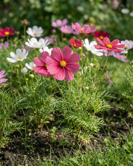 Dwarf Sensation Mixed (Cosmos bipinnatus) – yksivuotinen sekoitus siemenet SeedsChoice-verkkokaupasta