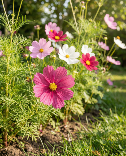 Sensation (Cosmos bipinnatus) – yksivuotinen sekoitus siemeniä SeedsChoice-verkkokaupasta