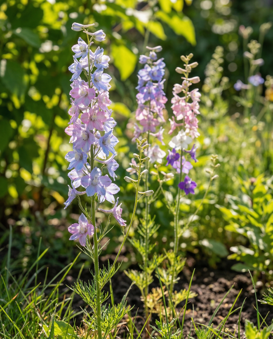Ritarinkannus Imperial Mixed (Delphinium consolida) – yksivuotinen sekoitus, siemenet SeedsChoice-verkkokaupasta