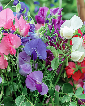 Haisuherne Royal Family Mixed Climbing -siemenet (Lathyrus odoratus) – yksivuotinen köynnös