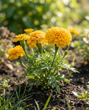 Afrikkalainen samettikukka Golden Age Dwarf (Tagetes erecta) – yksivuotiset kukkasiemenet SeedsChoicelta