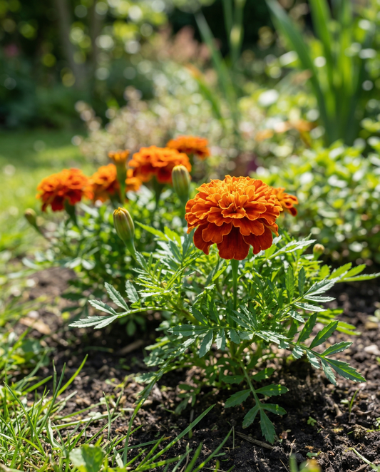 French Marigold Tangerine (Tagetes patula) – annual flower seeds from SeedsChoice
